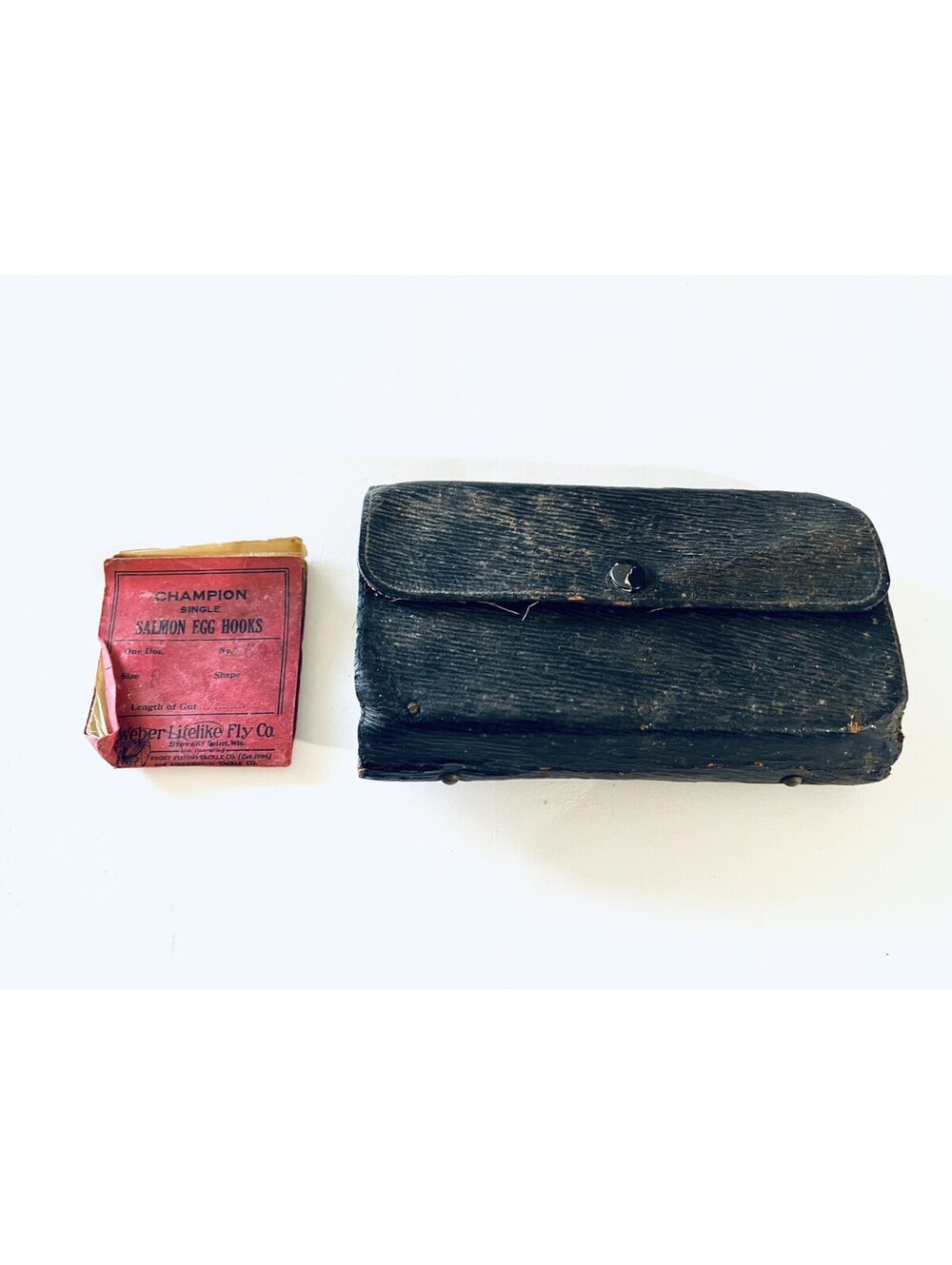 Vintage Fly Fishing Wallet Weber Salmon Egg Hooks Flies Tackle Lot